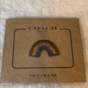 Coach glitter rainbow pin